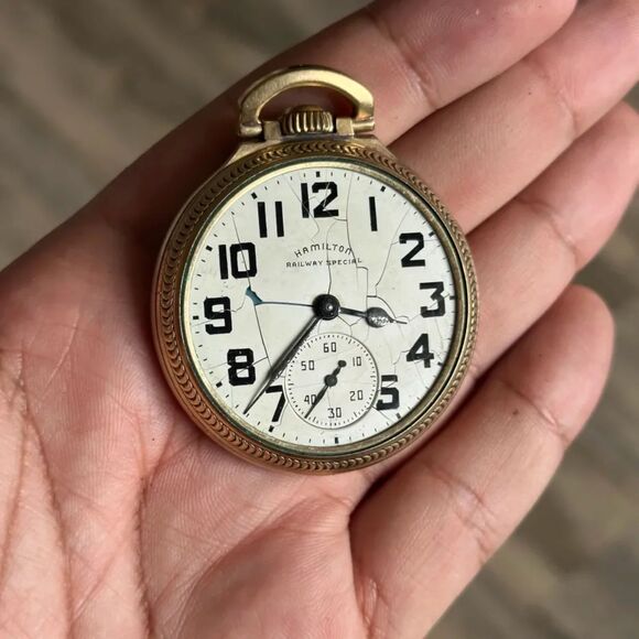 Vintage Hamilton Railway Special Pocket Watch 21j 992B Gold filled - Picture 2 of 4